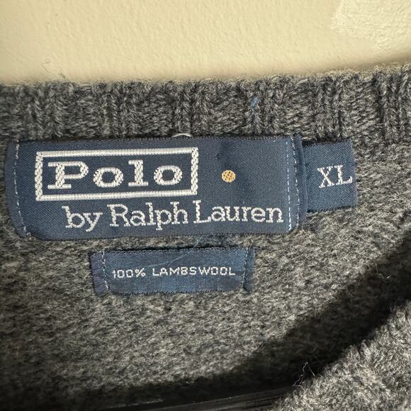 Polo Ralph Lauren 100% Lambswool V Neck Pullover Sweater US Men's XL - Picture 4 of 6